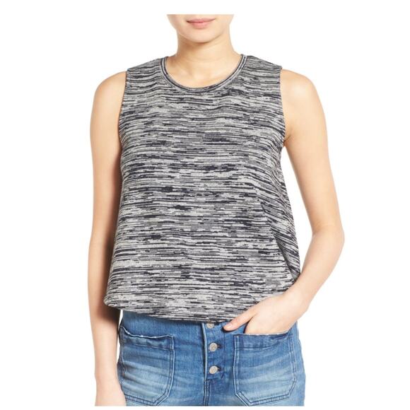 Madewell Marty Space Dye Gray Knit Sleeveless Tank M - Picture 8 of 9